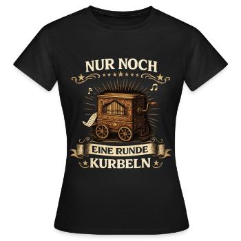 Vintage Drehorgel | Klassisches Musik Motiv - Frauen T-Shirt - Schwarz - Vorne - AI Model Female 172 dark (172cm)
