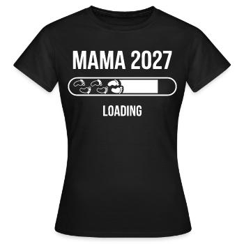 Maman 2027 Chargement des pieds de bébé - T-shirt Femme - noir - Devant - AI Model Female 172 dark (172cm)