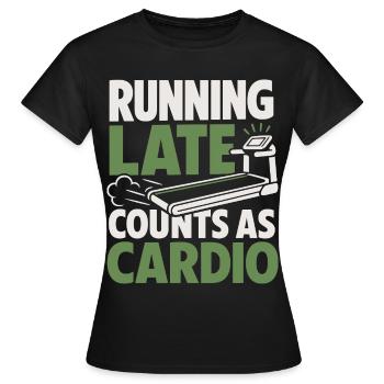 Courir tard compte comme un tapis de course cardio - T-shirt Femme - noir - Devant - AI Model Female 172 dark (172cm)