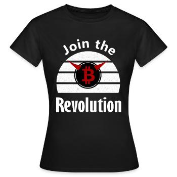 Révolution Bitcoin : Rejoignez le mouvement - T-shirt Femme - noir - Devant - AI Model Female 172 dark (172cm)