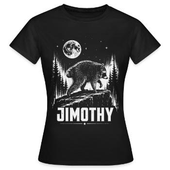 Vintage Waschbär Jimothy Vollmondsonnenuntergang - Frauen T-Shirt - Schwarz - Vorne - AI Model Female 172 dark (172cm)