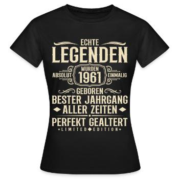Jahrgang 1961 Geburtstag Absolut Einmalig - Frauen T-Shirt - Schwarz - Vorne - AI Model Female 172 dark (172cm)