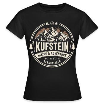 Kufstein Bergsteiger Hiking Adventure Tirol - Frauen T-Shirt - Schwarz - Vorne - AI Model Female 172 dark (172cm)