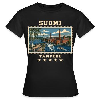 Finnland Tampere Vintage Reisemarke - Frauen T-Shirt - Schwarz - Vorne - AI Model Female 172 dark (172cm)