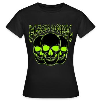 Neon Skull Trio Black Metal - Women's T-Shirt - black - Front - AI Model Female 172 dark (172cm)