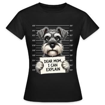Liebe Mama, ich kann Schnauzer-Humor erklären - Frauen T-Shirt - Schwarz - Vorne - AI Model Female 172 dark (172cm)
