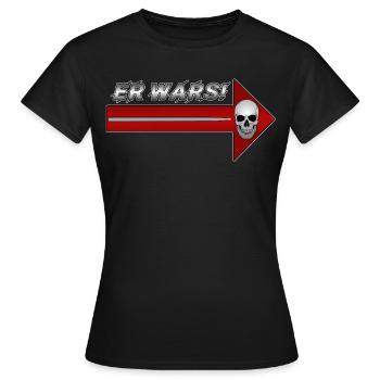 Düsterer Schädelpfeil mit Stab Er Wars - Frauen T-Shirt - Schwarz - Vorne - AI Model Female 172 dark (172cm)