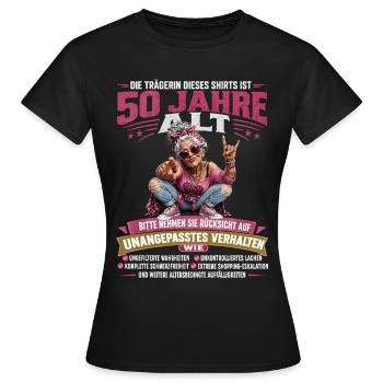 Lustiges 50 Geburtstag Funshirt Oma Geschenk Humor - Frauen T-Shirt - Schwarz - Vorne - AI Model Female 172 dark (172cm)