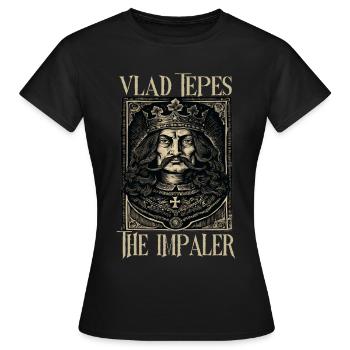Vlad Tepes The Impaler Portrait - Women's T-Shirt - black - Front - AI Model Female 172 dark (172cm)