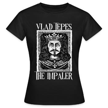 Vlad Tepes Der Impaler Kunst - Frauen T-Shirt - Schwarz - Vorne - AI Model Female 172 dark (172cm)