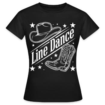 Line Dance Western - Frauen T-Shirt - Schwarz - Vorne - AI Model Female 172 dark (172cm)