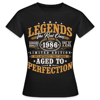 1986 Jahrgang Vintage Geburtstag Geschenk Retro - Frauen T-Shirt - Schwarz - Vorne - AI Model Female 172 dark (172cm)