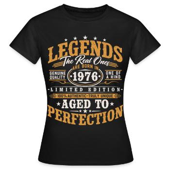 1976 Jahrgang Vintage Geburtstag Geschenk Retro - Frauen T-Shirt - Schwarz - Vorne - AI Model Female 172 dark (172cm)