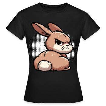 Kaninchen Hase Hasen langohr Klopfer Rammler - Frauen T-Shirt - Schwarz - Vorne - AI Model Female 172 dark (172cm)