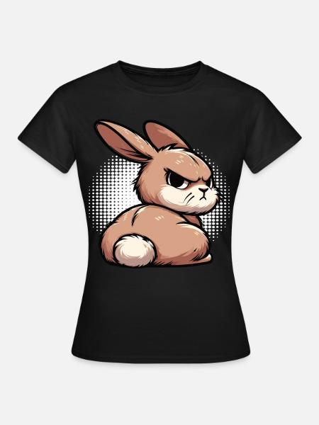 Kaninchen Hase Hasen langohr Klopfer Rammler - Frauen T-Shirt - Schwarz