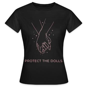 Protect The Dolls Hand Line Art - Frauen T-Shirt - Schwarz - Vorne - AI Model Female 172 dark (172cm)