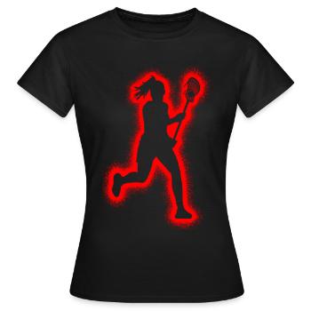 Lacrosse Spieler Damen Kinder Lacrosse Mädchen - Frauen T-Shirt - Schwarz - Vorne - AI Model Female 172 dark (172cm)