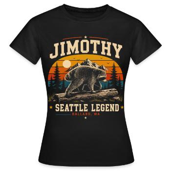 Vintage Waschbär Jimothy Vollmondsonnenuntergang - Frauen T-Shirt - Schwarz - Vorne - AI Model Female 172 dark (172cm)