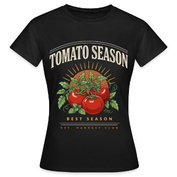 Tomato Season Harvest Club - Frauen T-Shirt - Schwarz - Vorne - AI Model Female 172 dark (172cm)