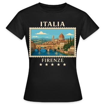 Italien Florenz Vintage Reisemarke - Frauen T-Shirt - Schwarz - Vorne - AI Model Female 172 dark (172cm)