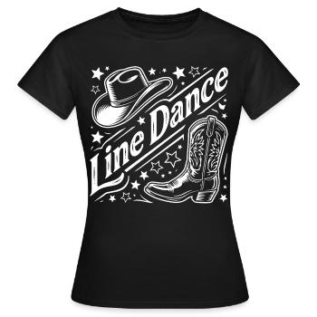 Line Dance Western Grafik - Frauen T-Shirt - Schwarz - Vorne - AI Model Female 172 dark (172cm)