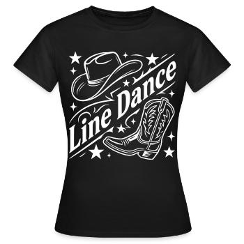 Line Dance Cowboy Flair - Frauen T-Shirt - Schwarz - Vorne - AI Model Female 172 dark (172cm)