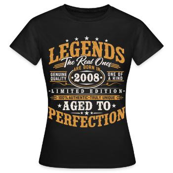 2008 Jahrgang Vintage Geburtstag Geschenk Retro - Frauen T-Shirt - Schwarz - Vorne - AI Model Female 172 dark (172cm)