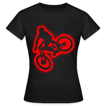 Downhill Bike Mountainbike MTB Herren Jungen - Frauen T-Shirt - Schwarz - Vorne - AI Model Female 172 dark (172cm)