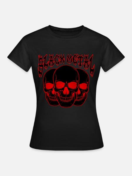 Dreifacher Totenkopf Gothic - Frauen T-Shirt - Schwarz