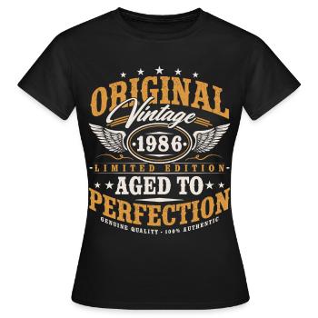 Original 1986 Jahrgang Vintage Geburtstag Geschenk - Frauen T-Shirt - Schwarz - Vorne - AI Model Female 172 dark (172cm)