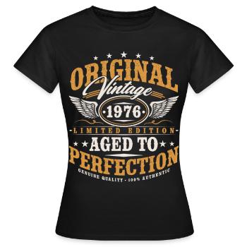 Original 1976 Jahrgang Vintage Geburtstag Geschenk - Frauen T-Shirt - Schwarz - Vorne - AI Model Female 172 dark (172cm)