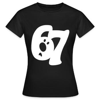 six seven | Number duo 6 and 7 | questioning face - Women's T-Shirt - black - Front - AI Model Female 172 dark (172cm)