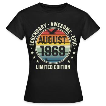 Legendäres Retro-Vintage-Jubiläum im August 1969 - Frauen T-Shirt - Schwarz - Vorne - AI Model Female 172 dark (172cm)
