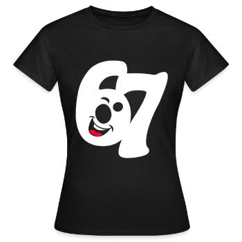 six sept | Numéros duo 6 et 7 | Visage heureux - T-shirt Femme - noir - Devant - AI Model Female 172 dark (172cm)
