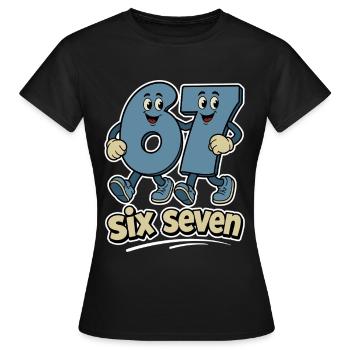 six seven | Zahlenduo 6 und 7 | Fröhliche Ziffern - Frauen T-Shirt - Schwarz - Vorne - AI Model Female 172 dark (172cm)