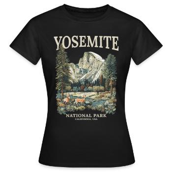 Yosemite-Nationalpark-Souvenir - Frauen T-Shirt - Schwarz - Vorne - AI Model Female 172 dark (172cm)