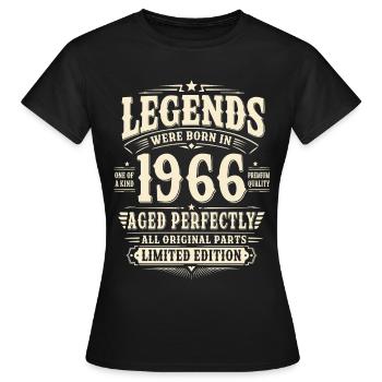 60. Geburtstag Geschenk Mann 1966 Vintage Retro - Frauen T-Shirt - Schwarz - Vorne - AI Model Female 172 dark (172cm)