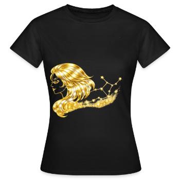Signe du zodiaque Vierge - T-shirt Femme - noir - Devant - AI Model Female 172 dark (172cm)