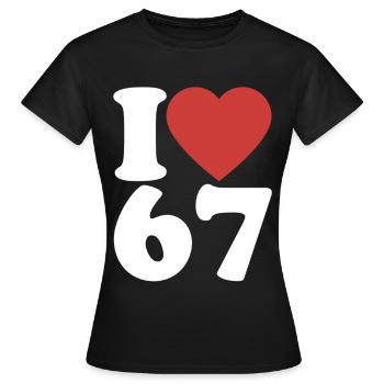 I love six seven | Zahlenduo 6 und 7 - Frauen T-Shirt - Schwarz - Vorne - AI Model Female 172 dark (172cm)