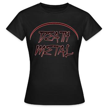 Death Metal Logo Schrift - Frauen T-Shirt - Schwarz - Vorne - AI Model Female 172 dark (172cm)