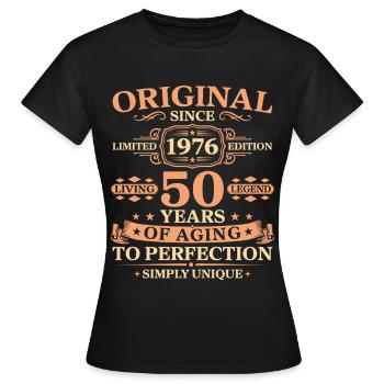 Original since 1976 Birthday 50 Years - Frauen T-Shirt - Schwarz - Vorne - AI Model Female 172 dark (172cm)