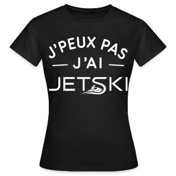 Jet Ski Humour Cadeau Glisse Nautique - T-shirt Femme - noir - Devant - AI Model Female 172 dark (172cm)