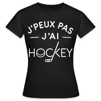 Hockey Humour Cadeau Fan de Sport sur Glace - T-shirt Femme - noir - Devant - AI Model Female 172 dark (172cm)