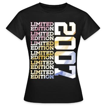 LIMITED EDITION 2007 - 19 JAHRE - 19. GEBURTSTAG - Frauen T-Shirt - Schwarz - Vorne - AI Model Female 172 dark (172cm)