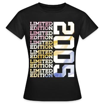 LIMITED EDITION 2005 - 21 JAHRE - 21. GEBURTSTAG - Frauen T-Shirt - Schwarz - Vorne - AI Model Female 172 dark (172cm)