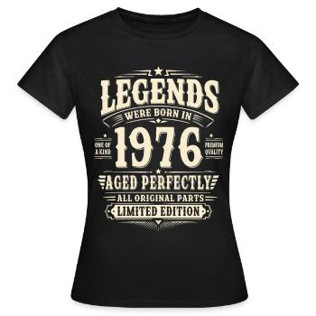 50. Geburtstag Geschenk Mann 1976 Vintage Retro - Frauen T-Shirt - Schwarz - Vorne - AI Model Female 172 dark (172cm)