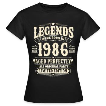 40. Geburtstag Geschenk Mann 1986 Vintage Retro - Frauen T-Shirt - Schwarz - Vorne - AI Model Female 172 dark (172cm)