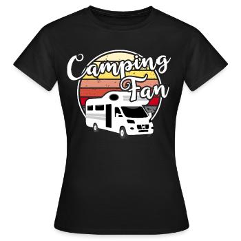 Camping-car fan de camping - T-shirt Femme - noir - Devant - AI Model Female 172 dark (172cm)