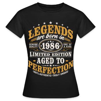 1986 Jahrgang Vintage Geburtstag Geschenk Retro - Frauen T-Shirt - Schwarz - Vorne - AI Model Female 172 dark (172cm)