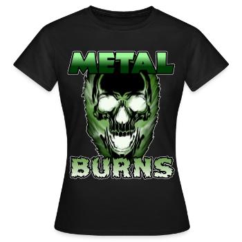 Toxic Green Skull Metal Burns - Women's T-Shirt - black - Front - AI Model Female 172 dark (172cm)